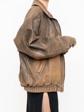 Load image into Gallery viewer, Vintage x Made in Saskatoon x Faded Brown &#39;Emergency Response Embossed&#39; Leather Jacket (XS-XL)