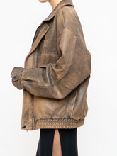 Load image into Gallery viewer, Vintage x Made in Saskatoon x Faded Brown &#39;Emergency Response Embossed&#39; Leather Jacket (XS-XL)