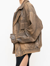 Load image into Gallery viewer, Vintage x Made in Saskatoon x Faded Brown &#39;Emergency Response Embossed&#39; Leather Jacket (XS-XL)