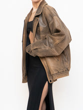 Load image into Gallery viewer, Vintage x Made in Saskatoon x Faded Brown &#39;Emergency Response Embossed&#39; Leather Jacket (XS-XL)