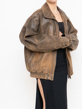 Load image into Gallery viewer, Vintage x Made in Saskatoon x Faded Brown &#39;Emergency Response Embossed&#39; Leather Jacket (XS-XL)