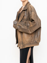 Load image into Gallery viewer, Vintage x Made in Saskatoon x Faded Brown &#39;Emergency Response Embossed&#39; Leather Jacket (XS-XL)