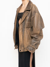 Load image into Gallery viewer, Vintage x Made in Saskatoon x Faded Brown &#39;Emergency Response Embossed&#39; Leather Jacket (XS-XL)