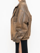 Load image into Gallery viewer, Vintage x Made in Saskatoon x Faded Brown &#39;Emergency Response Embossed&#39; Leather Jacket (XS-XL)