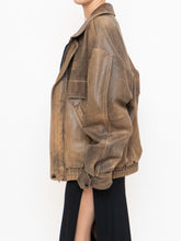 Load image into Gallery viewer, Vintage x Made in Saskatoon x Faded Brown &#39;Emergency Response Embossed&#39; Leather Jacket (XS-XL)