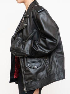 Vintage x Made in Pakistan x DANIER LEATHER Black Leather Mint Condition Biker Jacket (S-L)