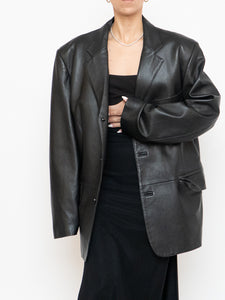 Vintage x Made in India x Black Butter Leather Blazer (M-XL)