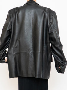 Vintage x Made in India x Black Butter Leather Blazer (M-XL)