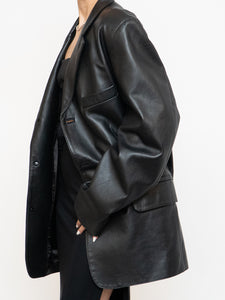 Vintage x Made in India x Black Butter Leather Blazer (M-XL)
