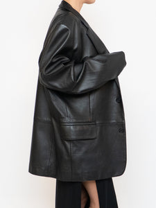 Vintage x Made in India x Black Butter Leather Blazer (M-XL)