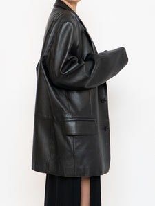 Vintage x Made in India x Black Butter Leather Blazer (M-XL)