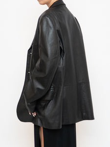Vintage x Made in India x Black Butter Leather Blazer (M-XL)