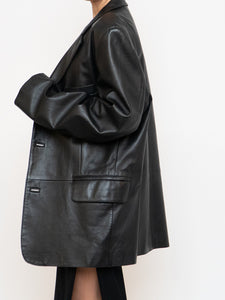 Vintage x Made in India x Black Butter Leather Blazer (M-XL)