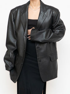 Vintage x Made in India x Black Butter Leather Blazer (M-XL)