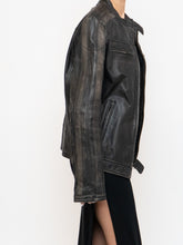 Load image into Gallery viewer, Vintage x Made in Pakistan x Black, Brown Faded Striped Leather Biker Jacket (XS-M)