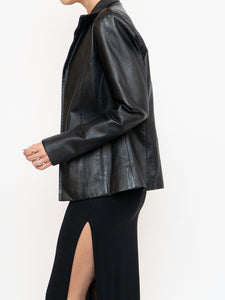 Vintage x FAIRWEATHER Black Leather Cropped Jacket (XS-M)