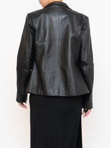 Vintage x FAIRWEATHER Black Leather Cropped Jacket (XS-M)