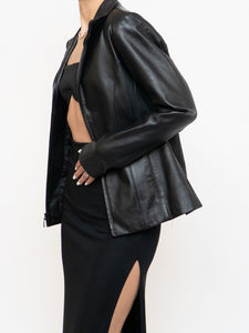 Vintage x FAIRWEATHER Black Leather Cropped Jacket (XS-M)