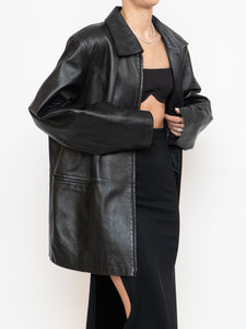 Vintage x Black Butter Leather Red Satin-lined Jacket (S-XL)