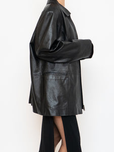 Vintage x Black Butter Leather Red Satin-lined Jacket (S-XL)