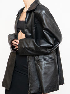 Vintage x Black Butter Leather Red Satin-lined Jacket (S-XL)