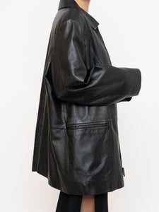 Vintage x Black Butter Leather Red Satin-lined Jacket (S-XL)
