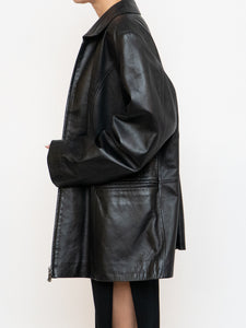 Vintage x Black Butter Leather Red Satin-lined Jacket (S-XL)