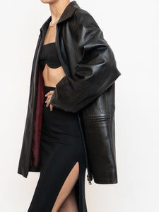 Vintage x Black Butter Leather Red Satin-lined Jacket (S-XL)