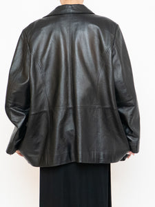 Vintage x Black Butter Leather Red Satin-lined Jacket (S-XL)