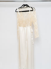 Load image into Gallery viewer, Cream Lace and Satin Slip and Robe Set (