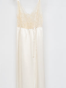 Cream Lace and Satin Slip and Robe Set (