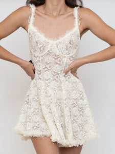 Vintage x Cream Lace Dress (S, M, C Cup)