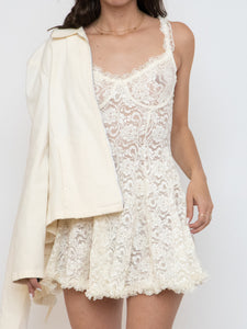 Vintage x Cream Lace Dress (S, M, C Cup)