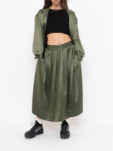 Vintage x Olive Green Pure Silk Set (L, XL)