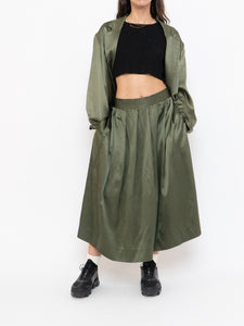 Vintage x Olive Green Pure Silk Set (L, XL)