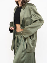 Load image into Gallery viewer, Vintage x Olive Green Pure Silk Set (L, XL)