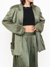 Load image into Gallery viewer, Vintage x Olive Green Pure Silk Set (L, XL)