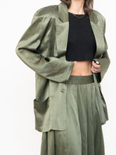Load image into Gallery viewer, Vintage x Olive Green Pure Silk Set (L, XL)