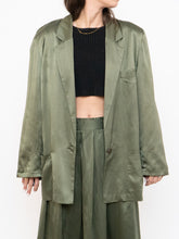 Load image into Gallery viewer, Vintage x Olive Green Pure Silk Set (L, XL)