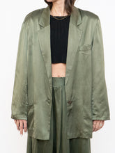 Load image into Gallery viewer, Vintage x Olive Green Pure Silk Set (L, XL)