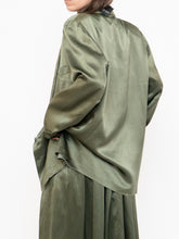 Load image into Gallery viewer, Vintage x Olive Green Pure Silk Set (L, XL)