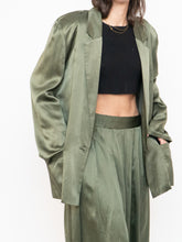 Load image into Gallery viewer, Vintage x Olive Green Pure Silk Set (L, XL)