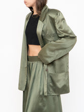 Load image into Gallery viewer, Vintage x Olive Green Pure Silk Set (L, XL)