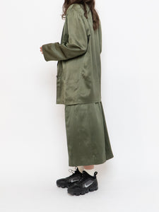 Vintage x Olive Green Pure Silk Set (L, XL)