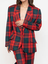 Load image into Gallery viewer, Vintage x Made in Canada x Red &amp; Green Plaid Blazer Set (M)
