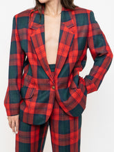 Load image into Gallery viewer, Vintage x Made in Canada x Red &amp; Green Plaid Blazer Set (M)