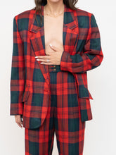 Load image into Gallery viewer, Vintage x Made in Canada x Red &amp; Green Plaid Blazer Set (M)