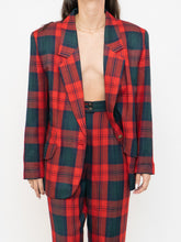 Load image into Gallery viewer, Vintage x Made in Canada x Red &amp; Green Plaid Blazer Set (M)