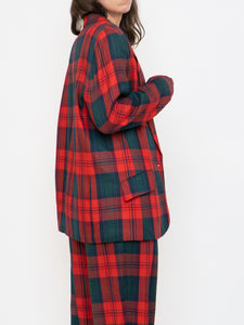 Vintage x Made in Canada x Red & Green Plaid Blazer Set (M)