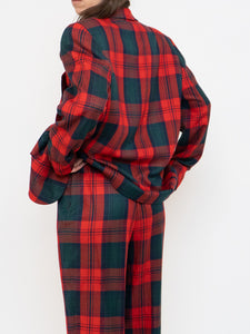 Vintage x Made in Canada x Red & Green Plaid Blazer Set (M)